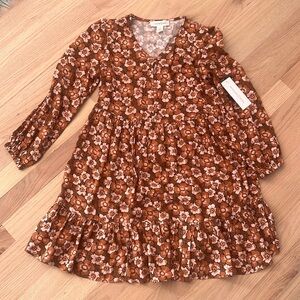 Treasure and bond, size small 7/8 flowy dress. Black/brown/orange. New with tag
